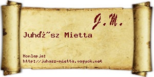 Juhász Mietta névjegykártya
